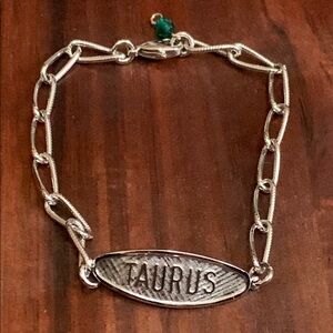 Silver tone Taurus bracelet